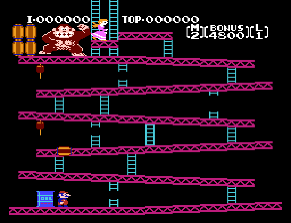 Donkey Kong - NES game screenshot (1983) by Nintendo